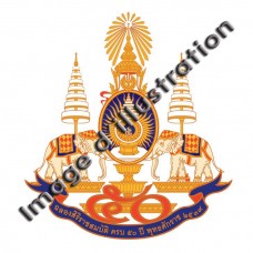 Sticker emblem of the 50th anniversary of the King of Thailand