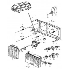 Pattes fixation phares rectangulaire Bus VW T3